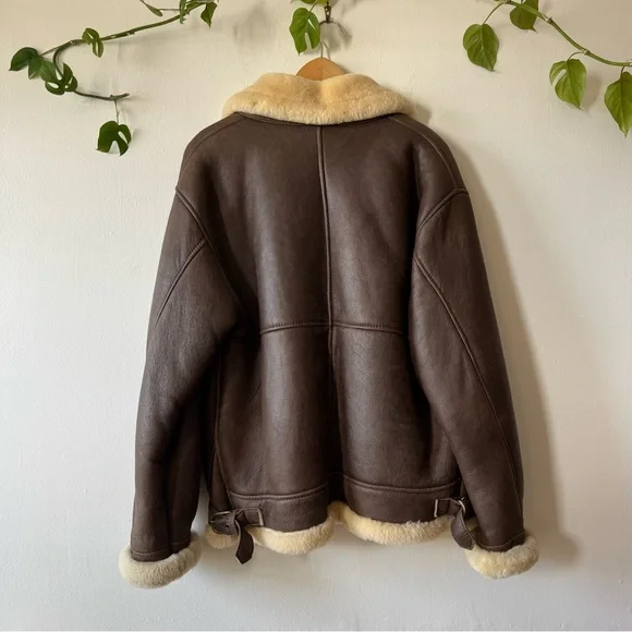 Vintage Sawyer of Napa Men's Leather Sheepskin Jacket - Picture 7 of 10